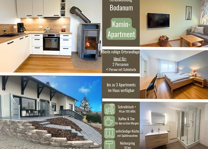 Kamin-apartment Bodanum Mit Eigener Terrasse - Naturnahe Ortsrandlage - Vdsl - 10 Min Zum Nürburgring *